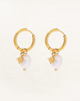 Freshwater pearl hoop earrings with star charm