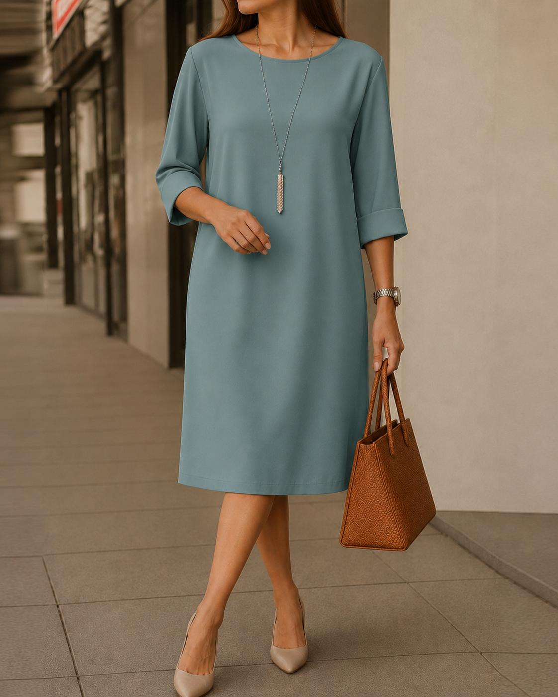Odette™ | Tummy-Concealing Midi Dress
