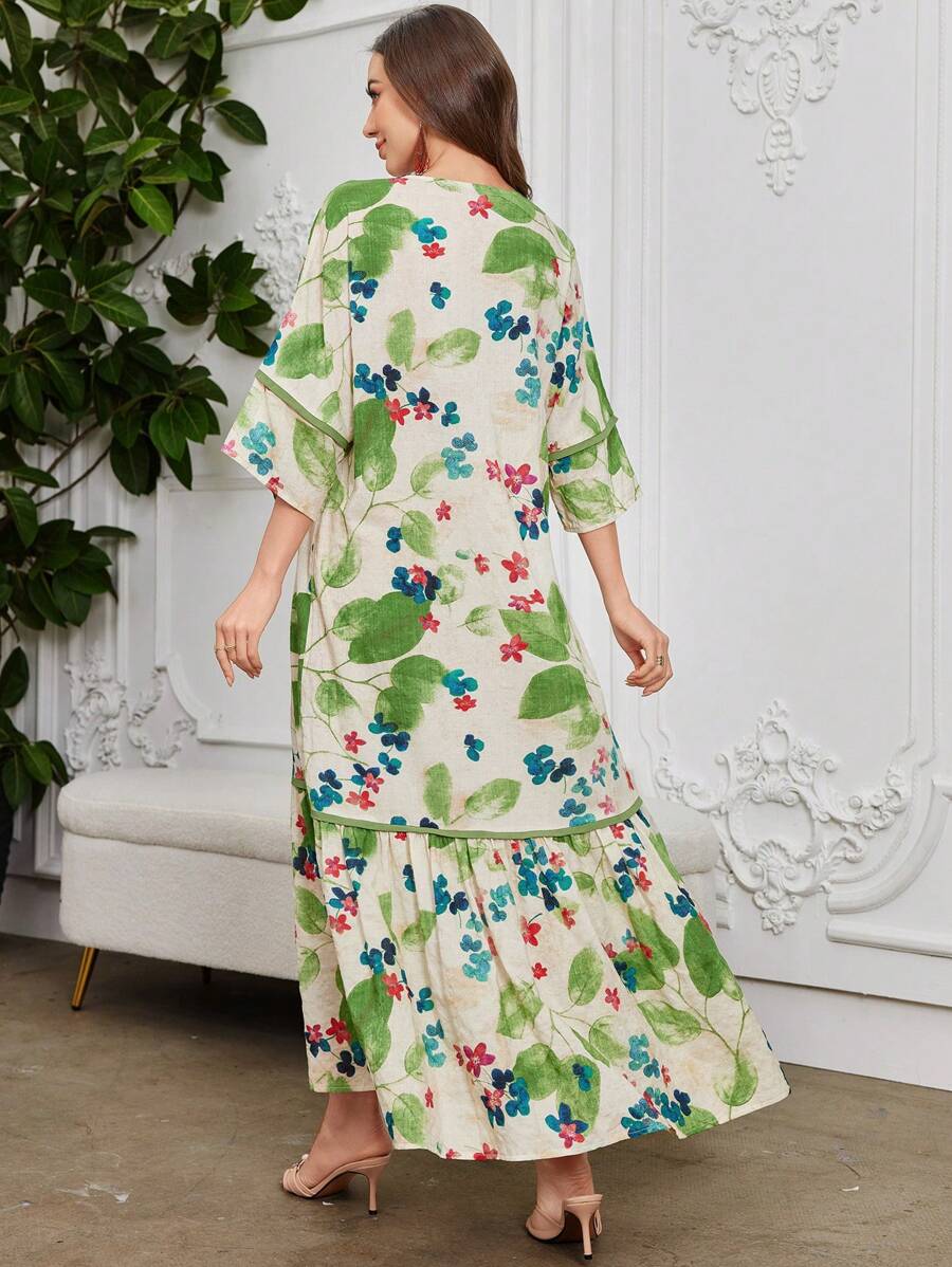 Leah™ | Floral Print Ruffle Dress