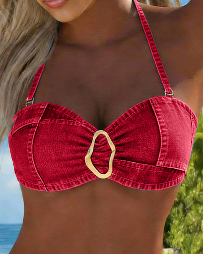 Patricia™ | Metal Buckle Suspender Bikini Two-Piece