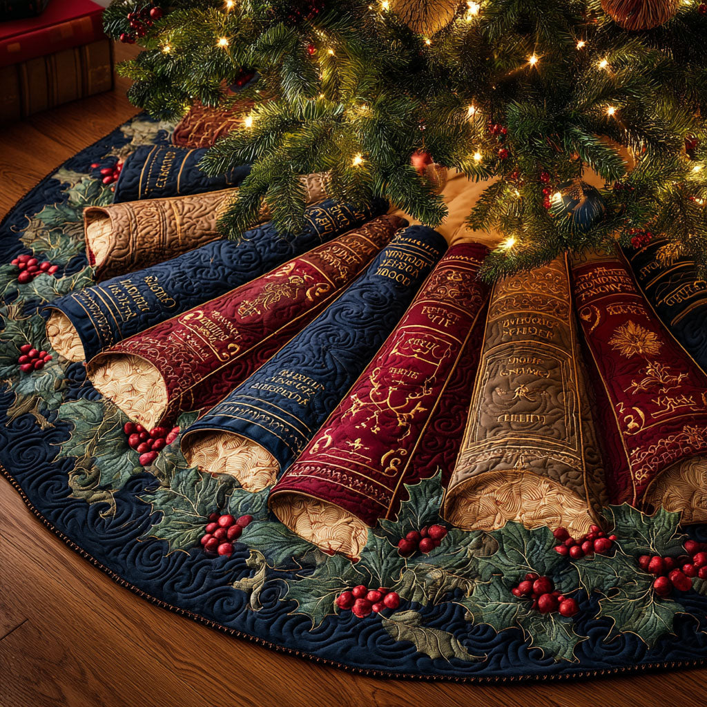 TALES | NAVY VINTAGE BOOK CHRISTMAS TREE SKIRT