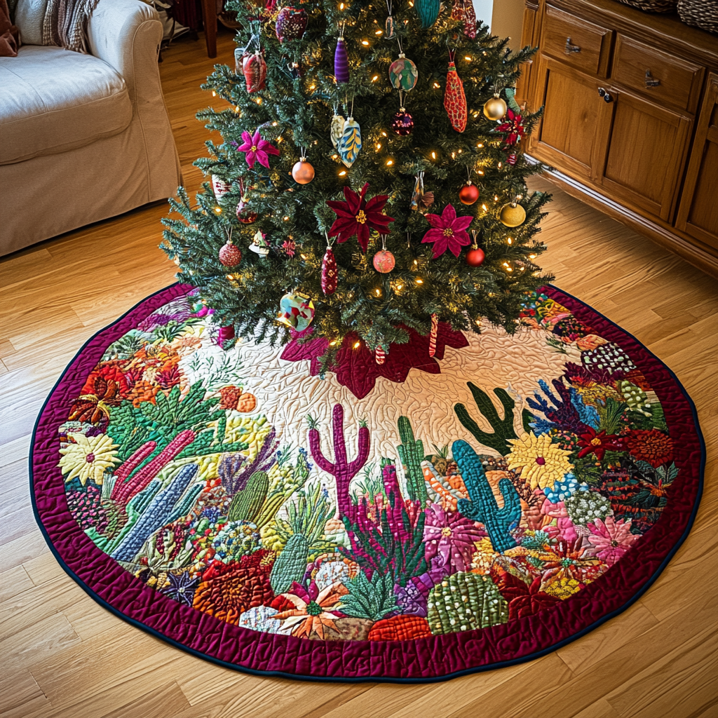 DESERT | MULTICOLOR CACTUS CHRISTMAS TREE SKIRT