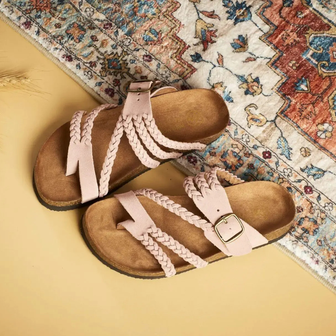 HAYLEIGH™ – Orthopedic Braided Leather Sandal