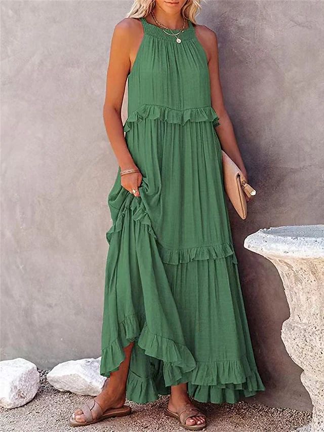 Flowy Maxi Dress with Ruffle Details