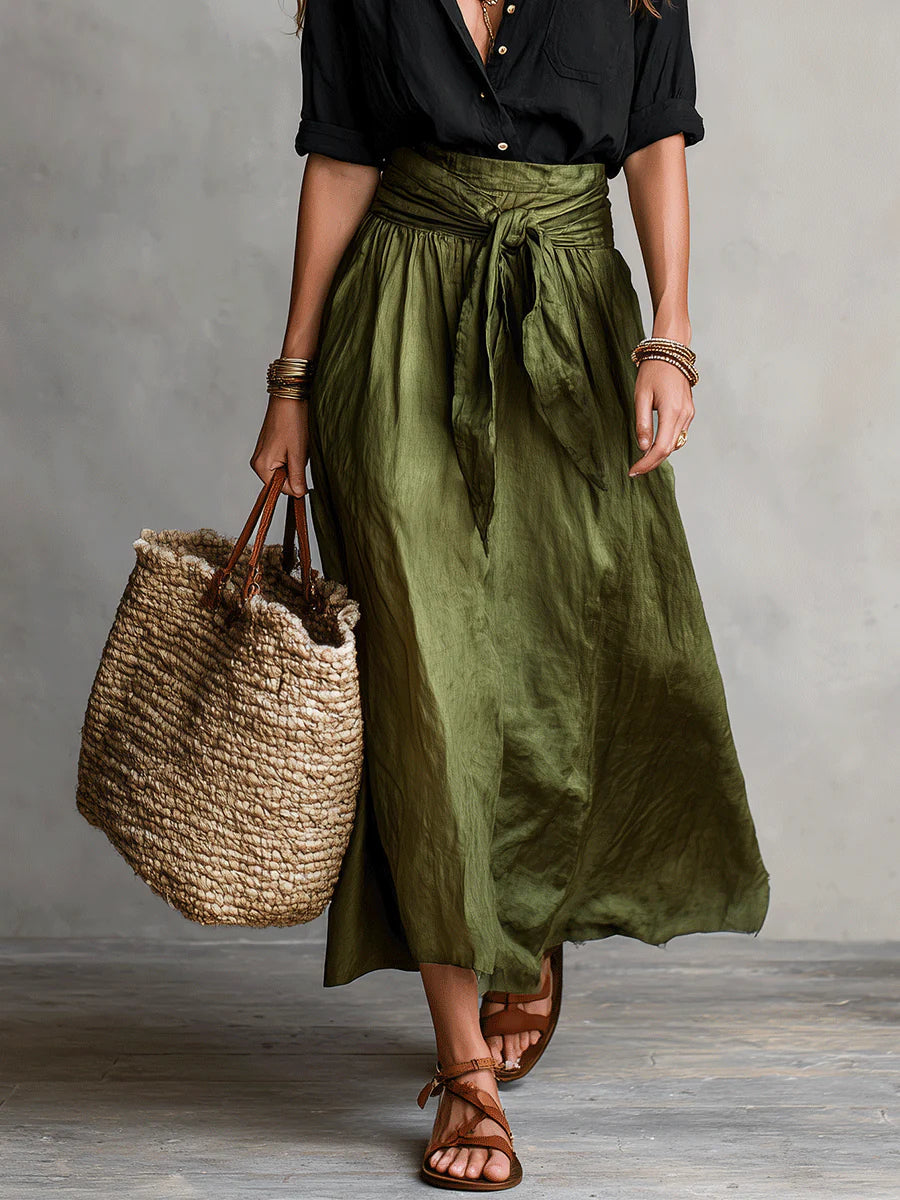 River | Two-Piece Set with Shirt and Midi Skirt