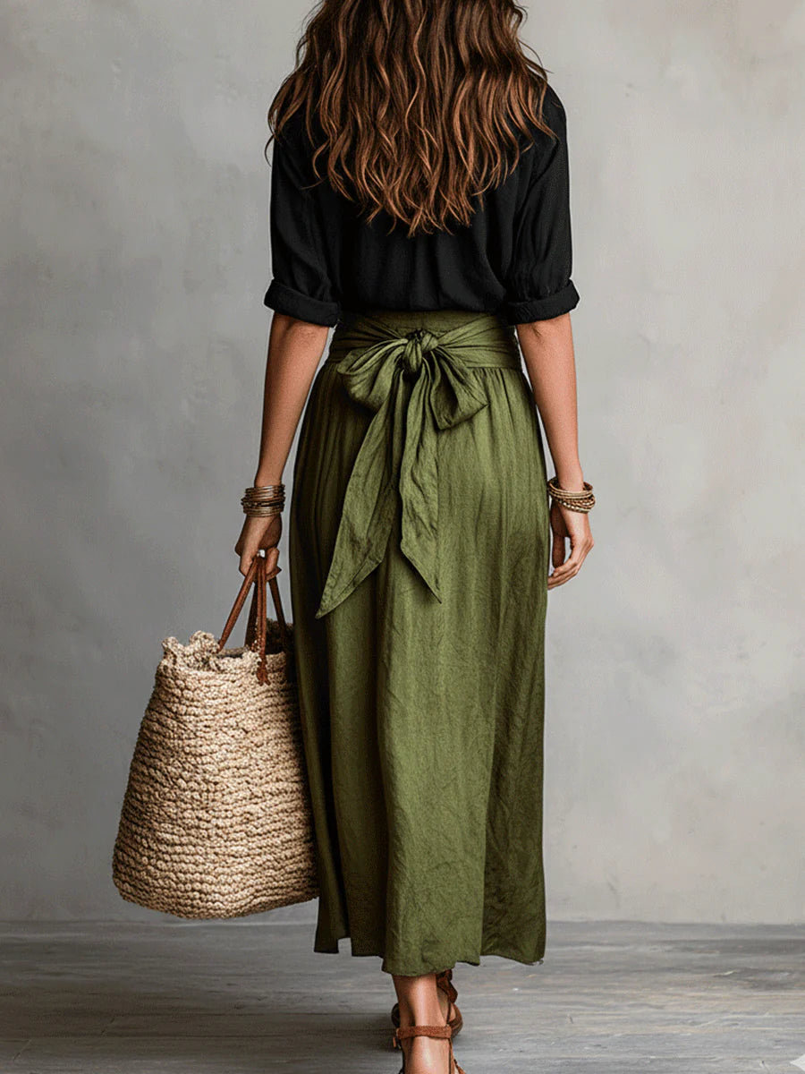 River | Two-Piece Set with Shirt and Midi Skirt